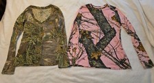 Lot Womens Medium Camo Long Sleeve Shirts Green Realtree Girl Pink Mossy Oak Lot Womens Medium Camo Long Sleeve Shirts Green Realtree Girl Pink Mossy Oak