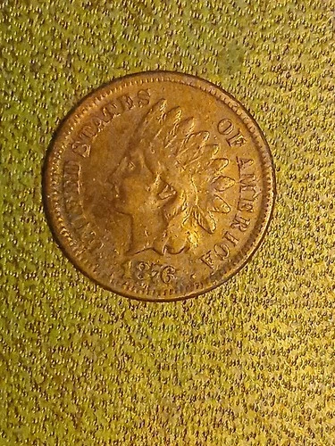 1876 Indian Head Cent, Penny, Fine Condition Rare 19th Century Coin