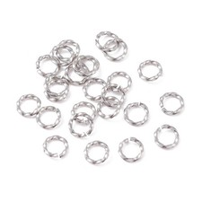 20pcs Twisted Round Open Jump Rings Silver Connector Link for Bracelets Necklace