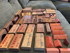 75 Piece Vintage Wooden Toy Block Collection