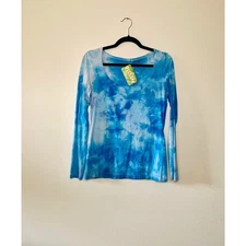 Hand Dyed Long Sleeve T-shirt - Blue