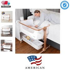 Baby Bassinet, Bedside Sleeper for Baby, Easy Folding Portable Crib with Stor...