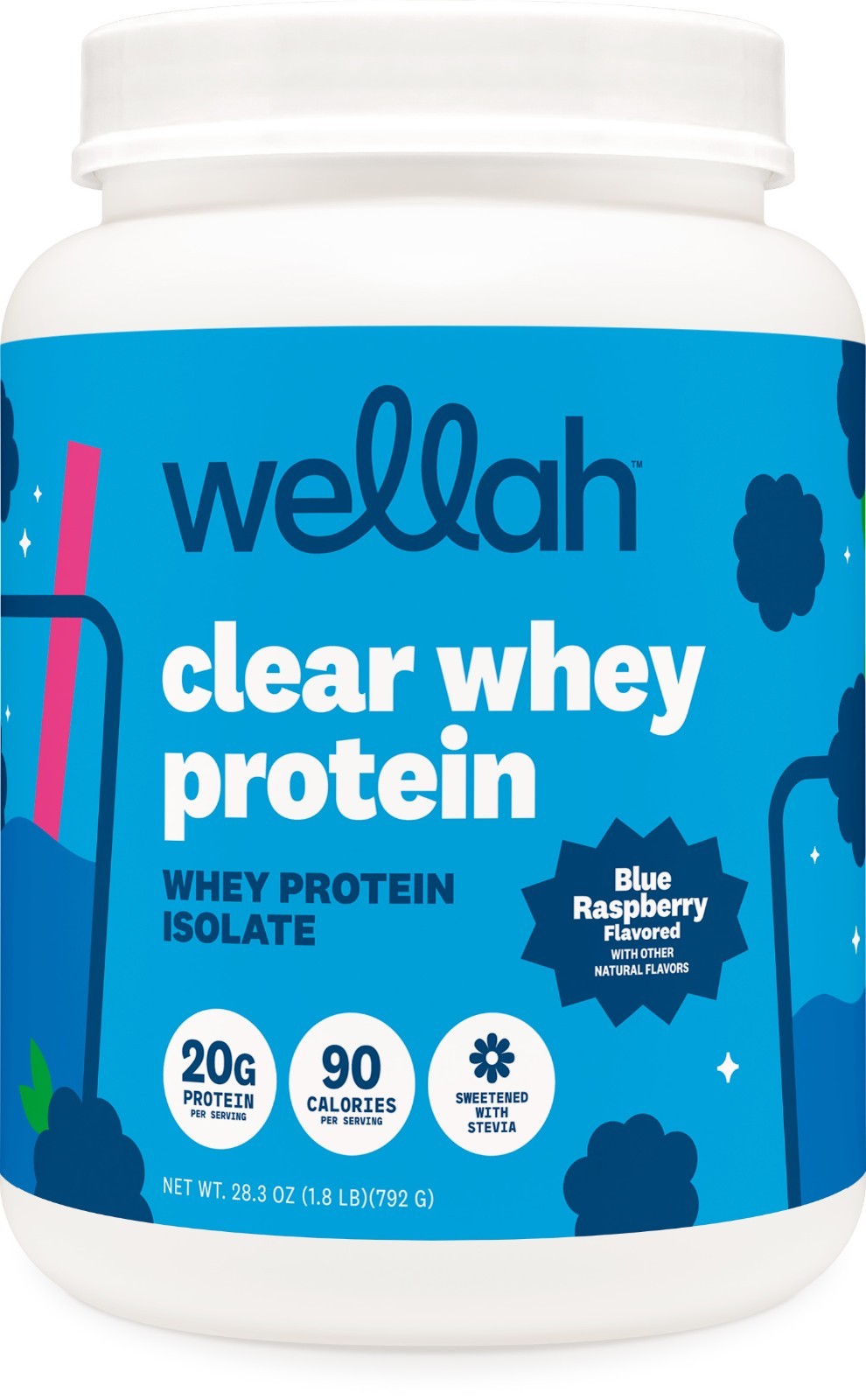 Wellah Clear Whey Protein Isolate Powder Blue Raspberry 30 Servings 13490₽