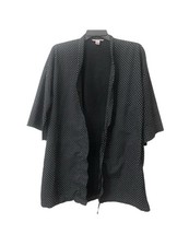 Victoria's Secret Black White Polka Dot Kimono Robe 3/4 Sleeve Women L