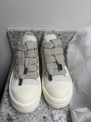 Rick Owens Porterville Jumbo Laces Low Top Sneakers  CREAM   SIZE 9/42EU