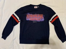 Netflix Stranger Things Sweatshirt Womens Size Medium Navy Blue TV Show Title