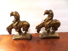 Vintage “Bronzed” Cast Metal Bookends End Of The Trail