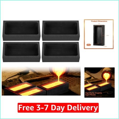 Gold Silver Graphite Ingot Mold Mould Crucible for Melting Casting Refining 4PC