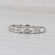 0.29ctw Diamond Wedding Band 14k White Gold Stackable Anniversary Ring Size 7