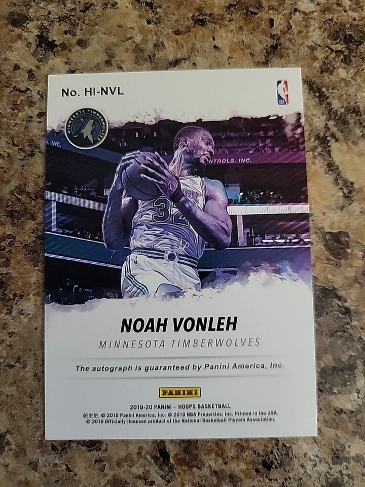 2019-20 Panini NBA Hoops Hoops Ink Noah Vonleh #HI-NVL Auto Minnesota T'wolves - Image 3 of 3