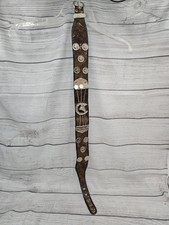 Vintage Argentina Pesos Leather Gaucho Rodeo Belt 16 Coins. 31.5 Inches