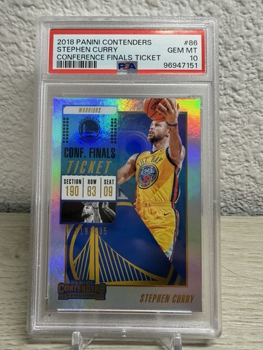 2018-19 Panini Contenders Conference Finals Ticket #86 STEPHEN CURRY PSA 10 /135