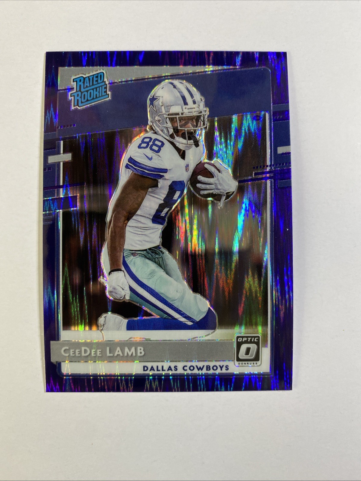 2020 Panini Donruss Optic - Rated Rookies CeeDee Lamb #156 Purple Shock Prizm...