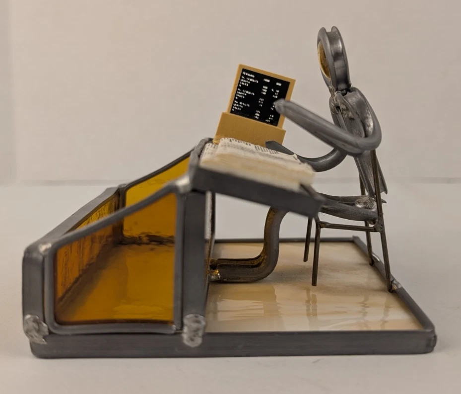 Portatarjetas de visita vintage vitrales caja baratija computadora escritorio arte Foto 4 de 4