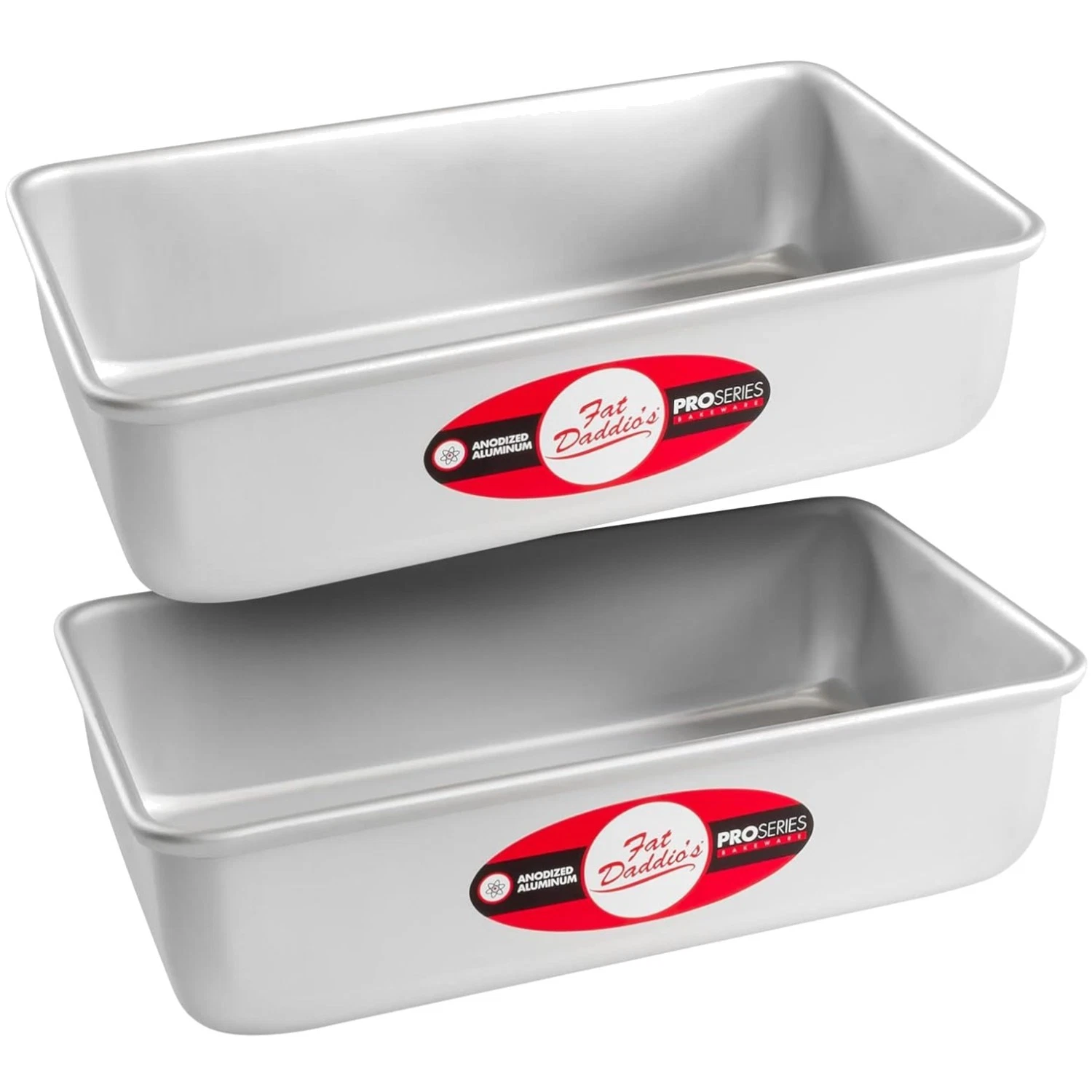 Set of 2 Anodized Aluminum Bread Pans, 9x5x2.75 Inch, Silver