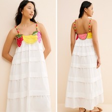 FARM RIO Fruits White Sleeveless Maxi Dress Size XS