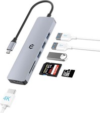 6-in-1 Type C Hub with 4K HDMI Adapter, USB 3.0/2.0 Ports, SD/TF Card Reader,...