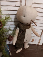  Primitive Folk Art Winter Snowman doll