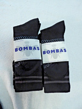 New 6 Pairs Bombas Socks Calf Crew Honeycomb Arch Support Black Unisex Size L