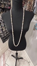 Vintage Long Strand Of Knotted Baroque Freshwater Pearls Necklace