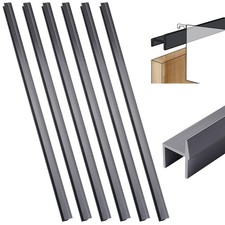 Leinuosen 6 Pcs File Cabinet Rails PVC Hanging Black Document Cabinet Rails for