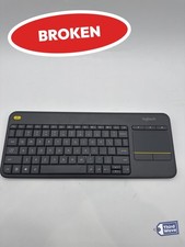  BROKEN Logitech K400 Plus Wireless Touch TV Keyboard Built-in Touchpad Black