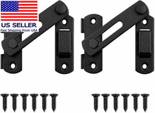 2 Pack 180 Flip Barn Door Latch, Matte Black Stainless Steel Gate Latch with Mo
