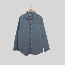 Vintage Big Mac JCPenny Large Button Up Shirt Blue Long Sleeve Mens READ