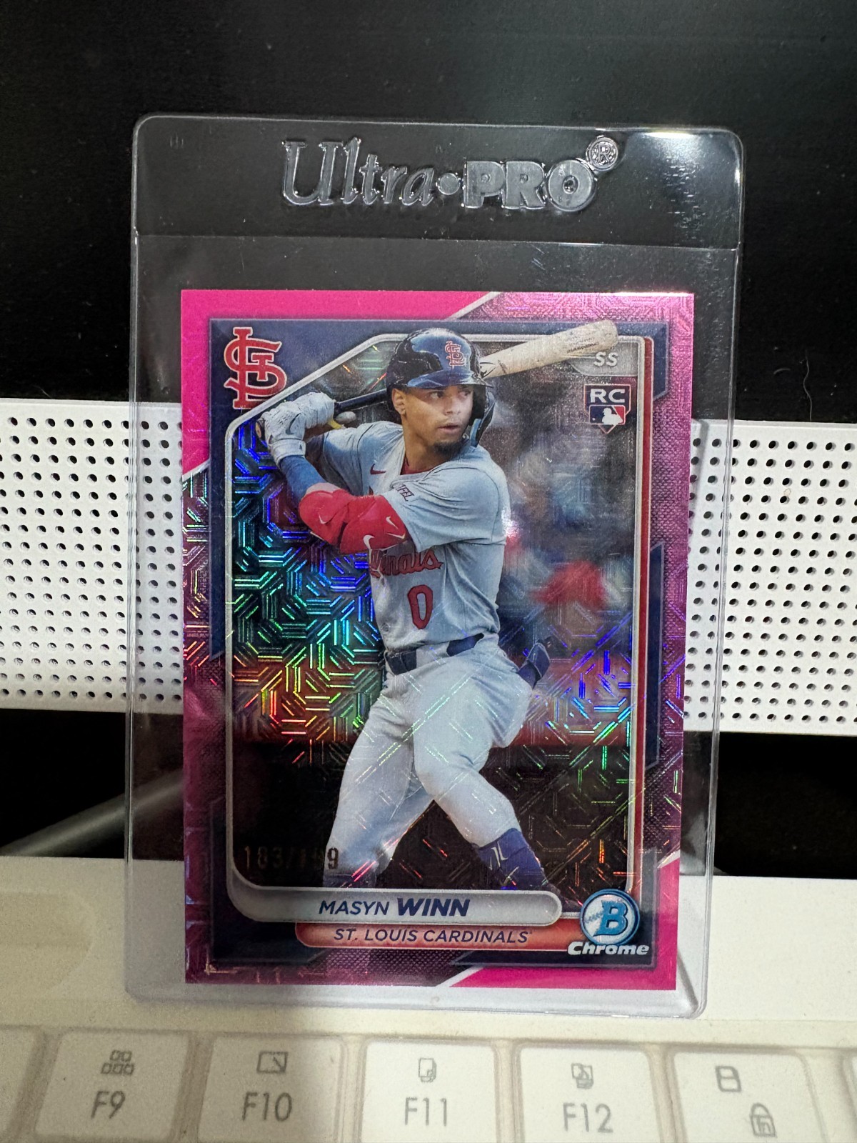 2024 Bowman Chrome #61 Masyn Winn Pink Mojo Refractors Rookie #/199