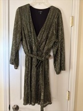 Simply Vera Vera Wang Women's Dress Black And Gold Midi