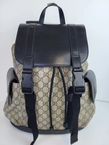 Sac à dos Gucci GG PVC Supreme beige pour homme