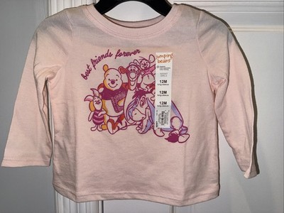 NWT Girl 12M Jumping Beans Pink Winnie The Pooh Best Friends Long Sleeve Tshirt