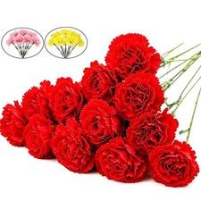 Silk Carnation Artificial Flowers Realistic Bouquet Home Decor Romantic Gift
