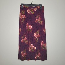 Vintage y2k 90s maroon dark moody floral romantic whimsygoth a line skirt size M