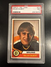 1974 OPC #10 Gilles Gilbert, PSA 7 #23419218, Boston Bruins