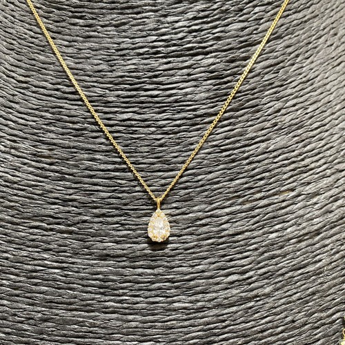 ACCESSORIZE Z Crystal Teardrop Necklace Gold Plate Layering Blue Beads NWT - Picture 2 of 9