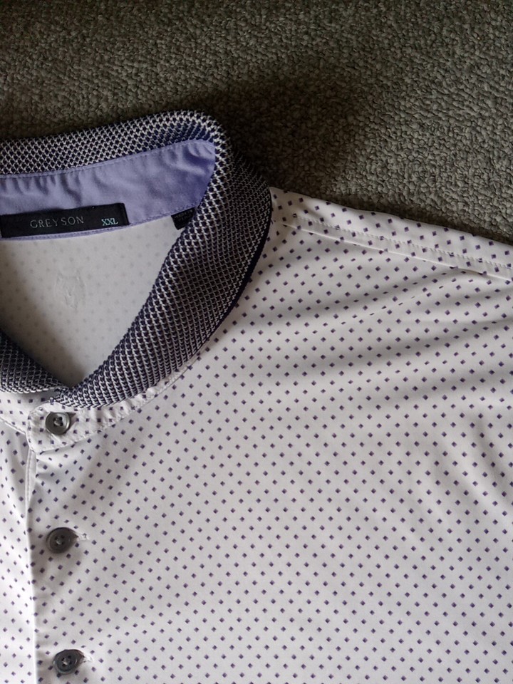 Greyson Shirt Men's 2XL Geometric Polo Golf Performance Wolf Logo