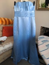 BHS Gorgeous Wedding Collection Blue Satin Off Shoulder / With Straps 14 Prom