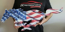 Ford Mustang USA Flag Pony Steel Sign