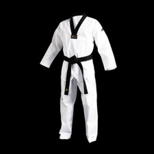 ADIDAS ADI-CHAMP III TAEKWONDO UNIFORM WITH BLACK V-NECK