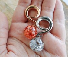 Ear weights stretched ears Resin Rose gold gauges Silver tunnel Stainless steel