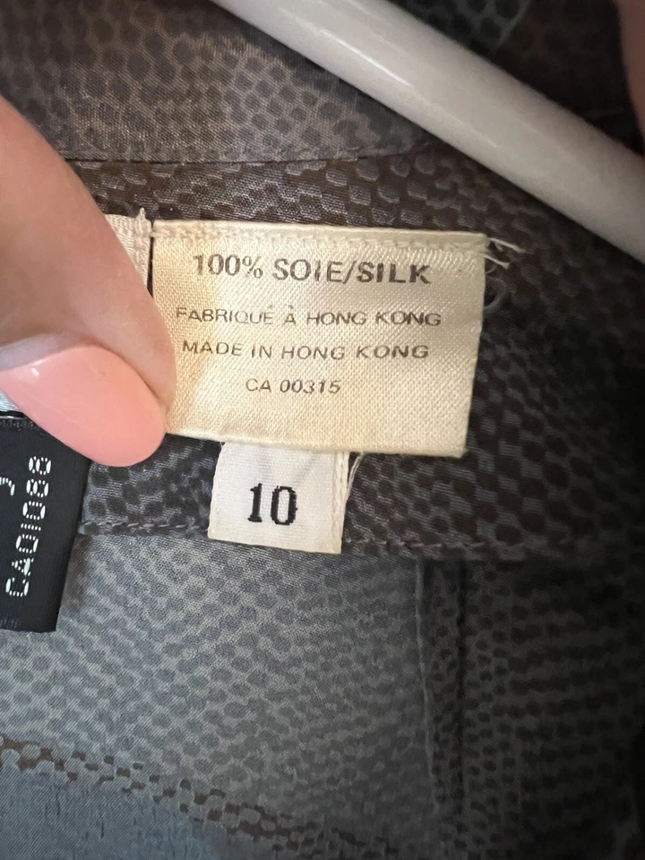 Soo Yung Lee Umi Collections Vtg Silk Tunic Dress Sz 10 Brown Plaid 80’s Creeds - Image 4 of 4