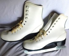 Imperial Ice Skates Vintage White Unisex Pair Size 8 Youth