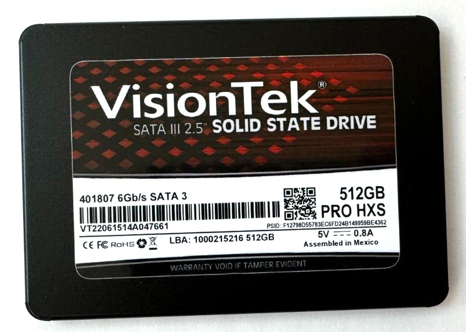 Brand New VisionTek 512GB Pro HXS 6Gb/s SATA 3 7mm 2.5" SSD - 901297 - Image 3 of 3
