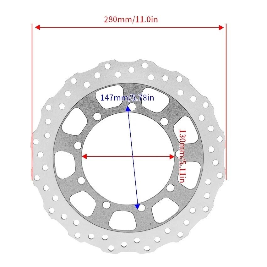 Front Brake Disc For Kawasaki KL650 KLR650 2008-2018 OEM: 41080-0099-11H Foto 2 de 4