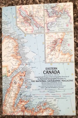 National Geographic Original May 1967 Map Of The Eastern Canada