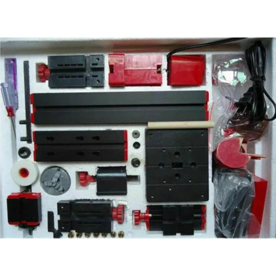 Mini máquina de torno clásica hágalo usted mismo herramientas CNC amoladora sierra taladro metal madera molinillo Foto 3 de 3