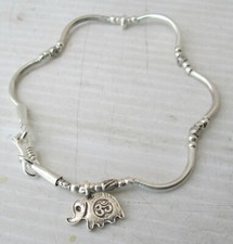 NiCe! Hmong Hill Tribe Unisex Silver Charm Bracelet Elephant Design