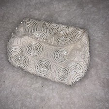 Vintage White Beaded Clutch Purse Walborg