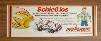 Rare Advertising MAJORETTE SPRINTER - The Racer with Catapult Effect 1987